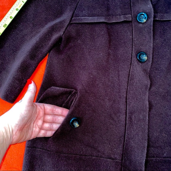 Chico’s cotton 3/4 sleeve collared knitted thick cardigan - Picture 5 of 7